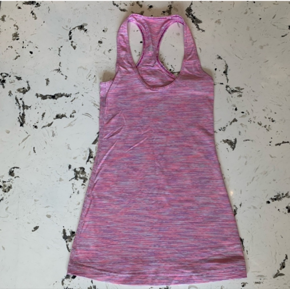 New Lululemon Athletica Pink & White  Racerback Workout Tank Top Size 2